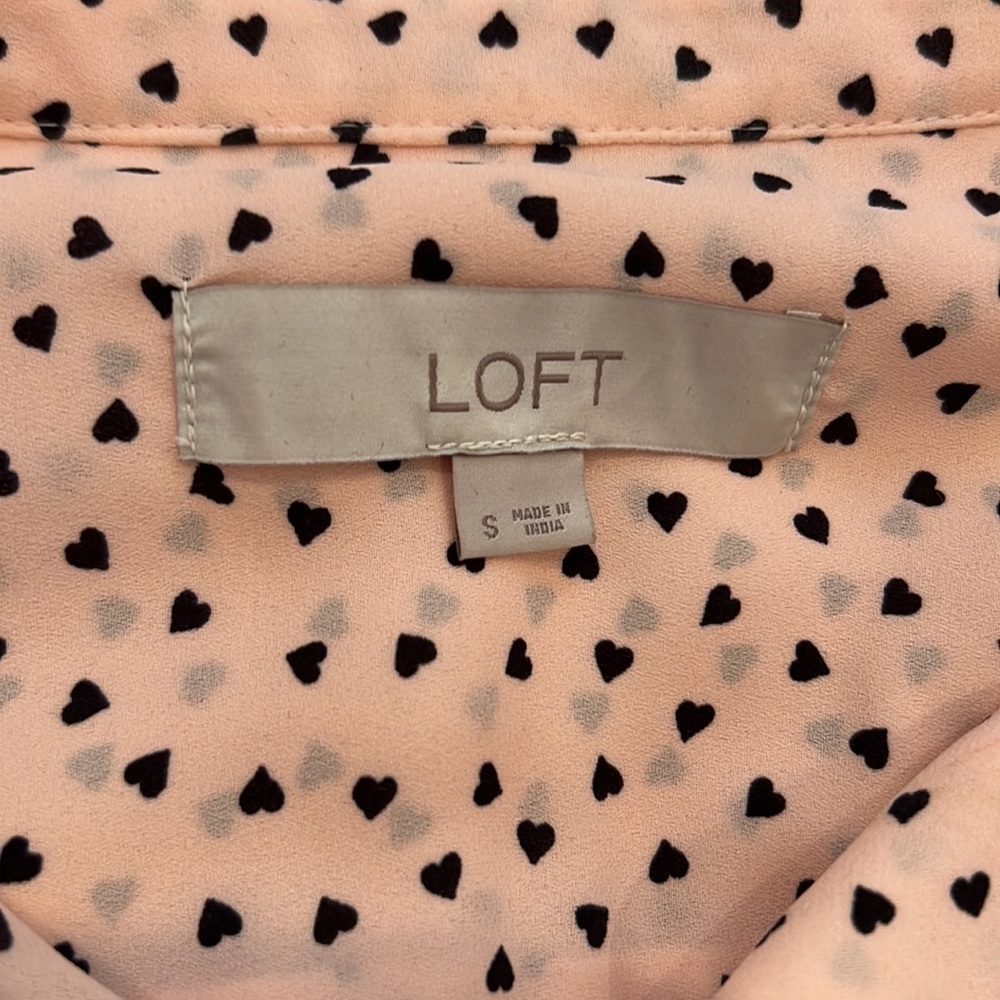 LOFT light pink ruffle button blouse - Picture 2 of 2